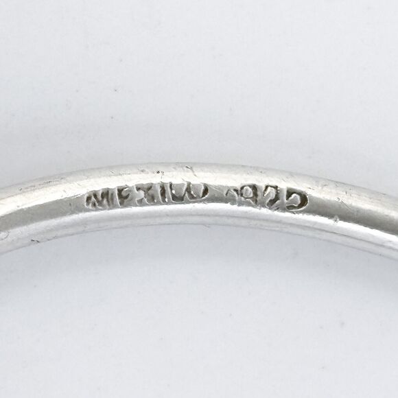 Vintage Mexico Sterling Silver 925 Monogrammed Hook Bangle 6.5” - Picture 8 of 8